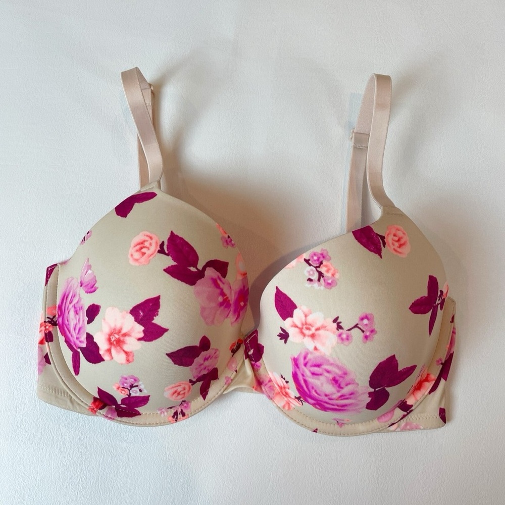 💖PINK Victoria's Secret Pink and Cream Bra with Underwire Support